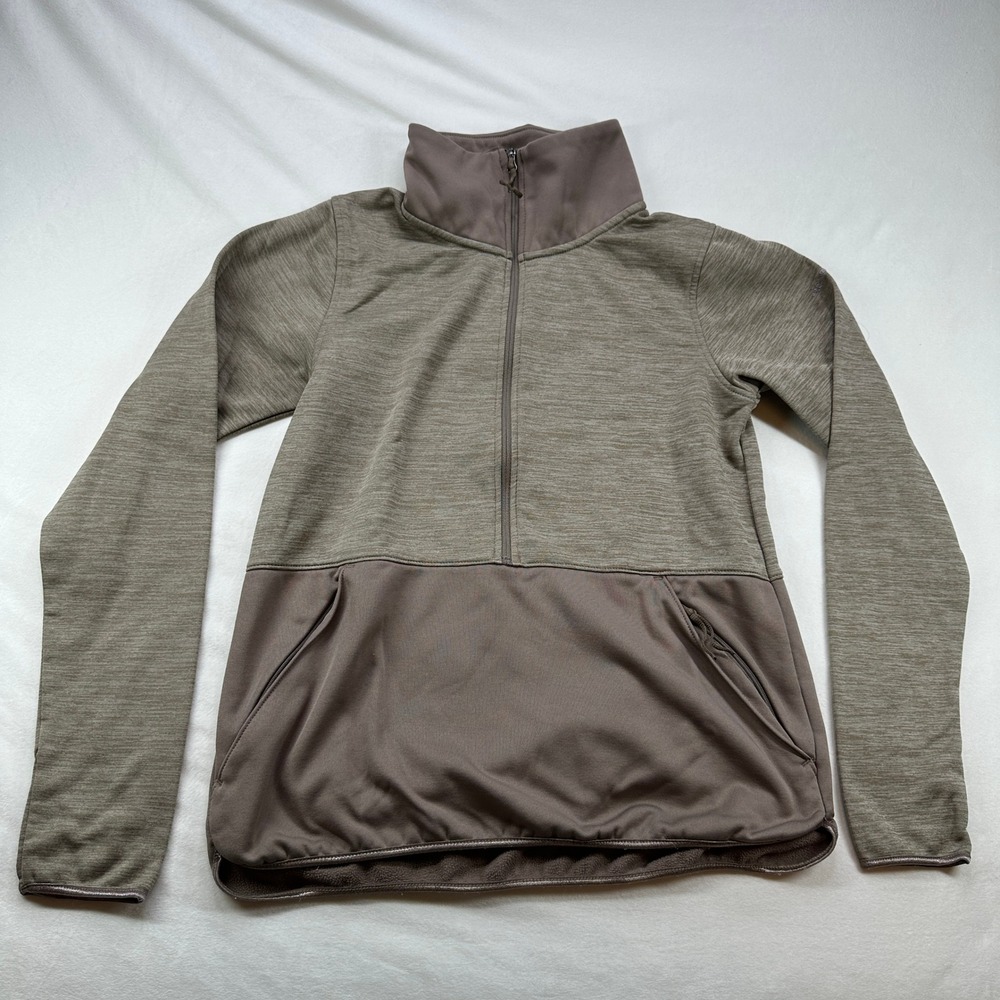 Columbia‎ Quarter Zip Pullover Sweater Activewear Mocha Brown Heathered Womens S